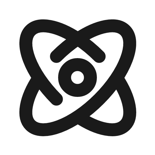 Atom outline icon, outline style, from Flowbite Icons