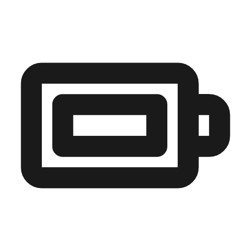 Battery outline icon, outline style, from Flowbite Icons