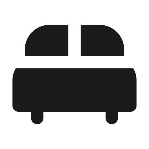 Bed solid icon, filled style, from Flowbite Icons