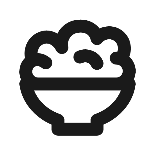Bowl food outline icon, outline style, from Flowbite Icons
