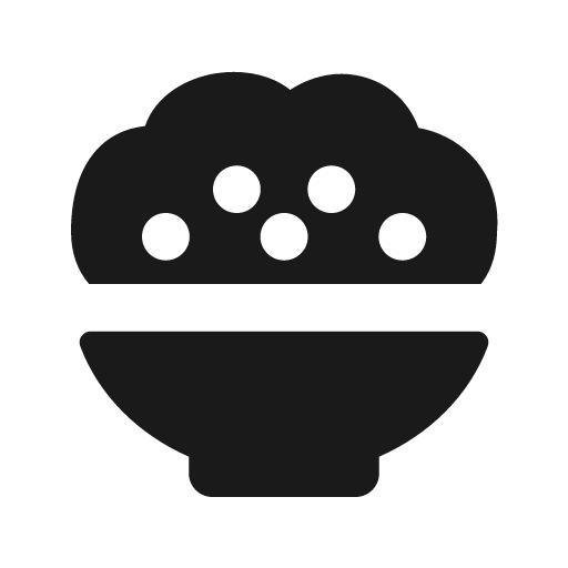 Bowl rice solid icon, filled style, from Flowbite Icons