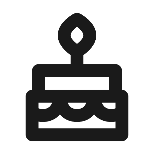 Cake candles outline icon, outline style, from Flowbite Icons