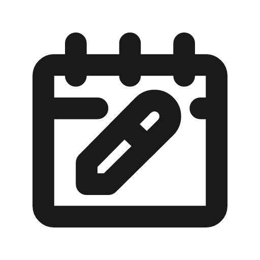 Calendar edit outline icon, outline style, from Flowbite Icons
