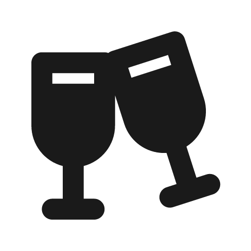 Champagne glasses solid icon, filled style, from Flowbite Icons