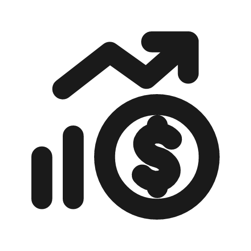Chart mixed dollar outline icon, outline style, from Flowbite Icons