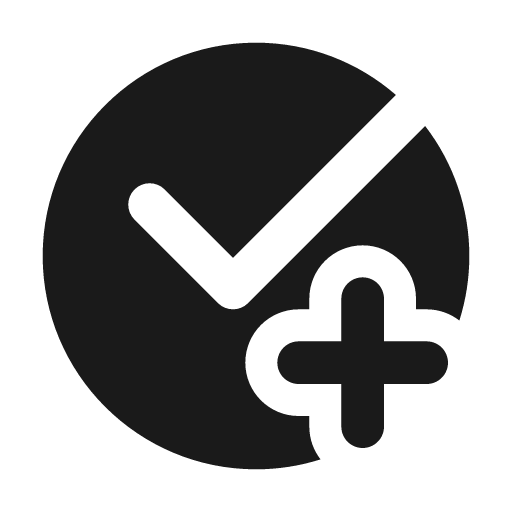 Check plus circle solid icon, filled style, from Flowbite Icons