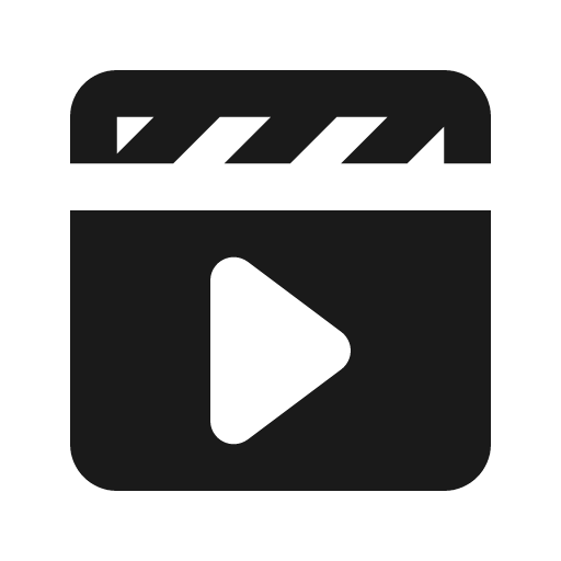 Clapperboard play solid icon, filled style, from Flowbite Icons