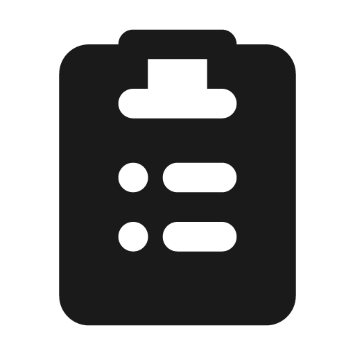 Clipboard list solid icon, filled style, from Flowbite Icons