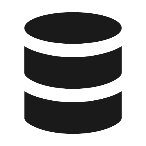 Database solid icon, filled style, from Flowbite Icons