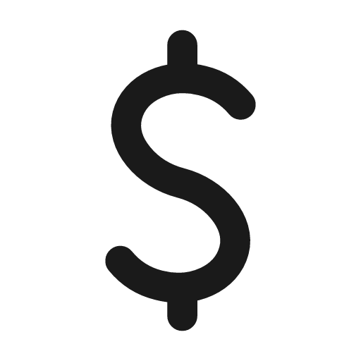 Dollar outline icon, outline style, from Flowbite Icons