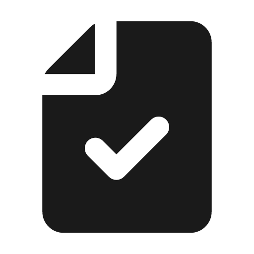 File check solid icon, filled style, from Flowbite Icons
