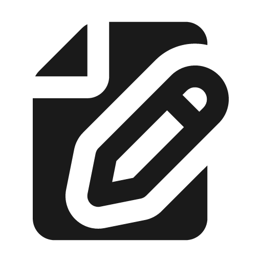 File pen solid icon, filled style, from Flowbite Icons