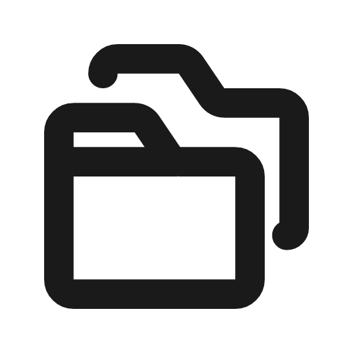 Folder duplicate outline icon, outline style, from Flowbite Icons