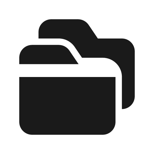 Folder duplicate solid icon, filled style, from Flowbite Icons