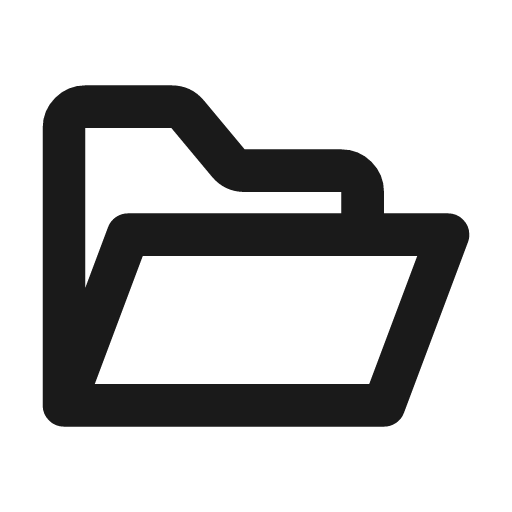 Folder open outline icon, outline style, from Flowbite Icons