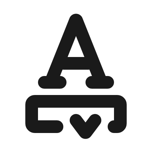 Font highlight outline icon, outline style, from Flowbite Icons