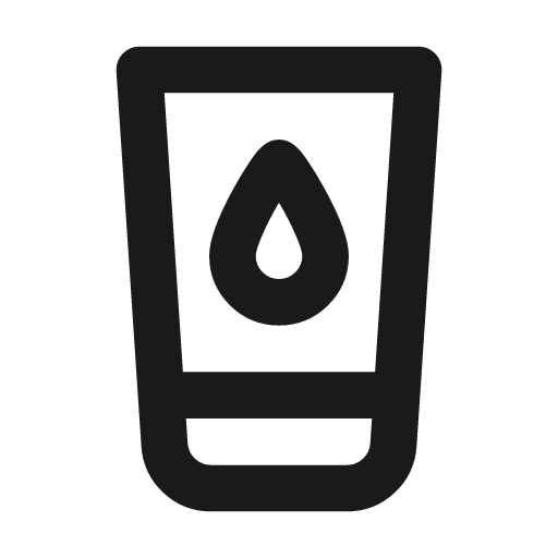 Glass water droplet outline icon, outline style, from Flowbite Icons