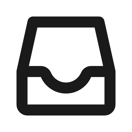 Inbox outline icon, outline style, from Flowbite Icons