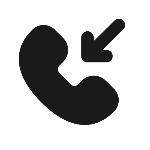 Incoming call solid icon, filled style, from Flowbite Icons