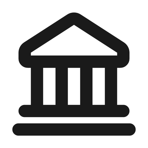 Landmark outline icon, outline style, from Flowbite Icons