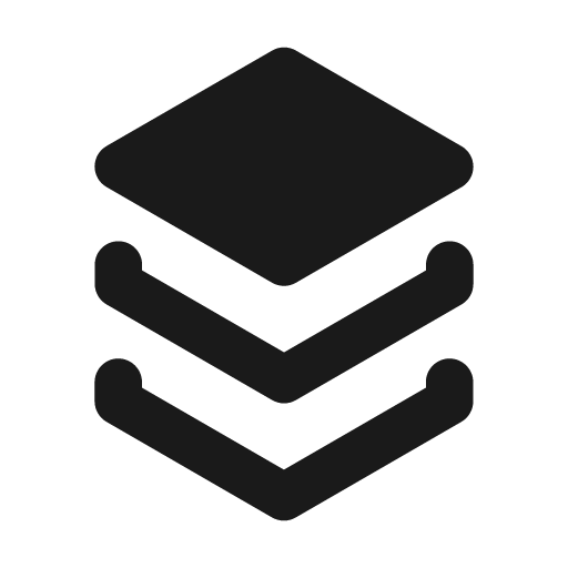 Layers solid icon, filled style, from Flowbite Icons