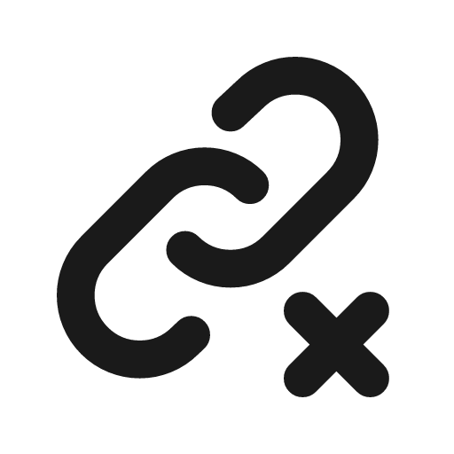 Link break outline icon, outline style, from Flowbite Icons