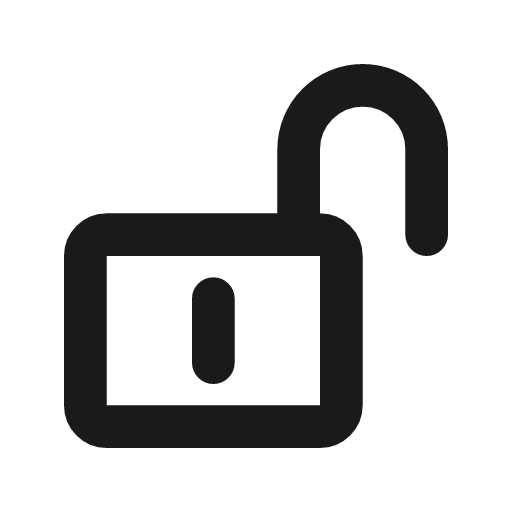 Lock open outline icon, outline style, from Flowbite Icons