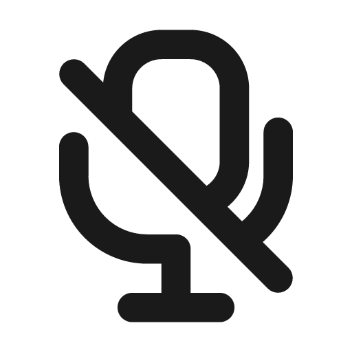 Microphone slash outline icon, outline style, from Flowbite Icons