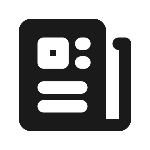 Newspaper solid icon, filled style, from Flowbite Icons