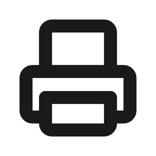 Printer outline icon, outline style, from Flowbite Icons