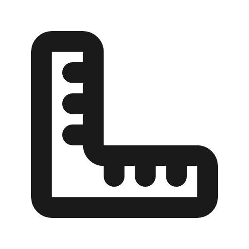 Ruler combined outline icon, outline style, from Flowbite Icons