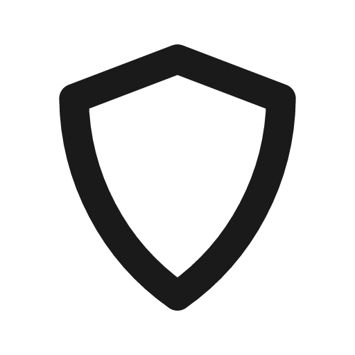 Shield outline icon, outline style, from Flowbite Icons