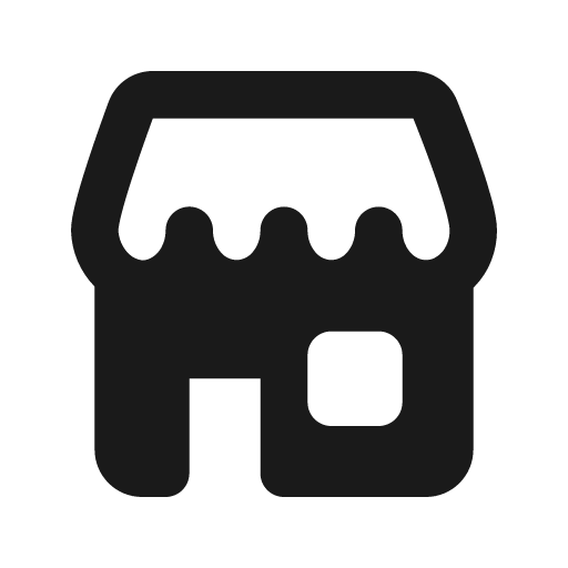 Store solid icon, filled style, from Flowbite Icons