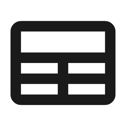 Table row outline icon, outline style, from Flowbite Icons