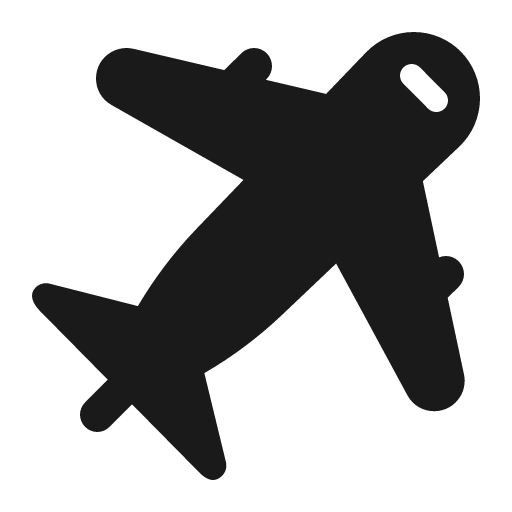 Airplane icon, solid style, from Fluent Emoji High Contrast