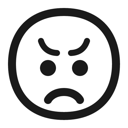 Angry face icon, solid style, from Fluent Emoji High Contrast
