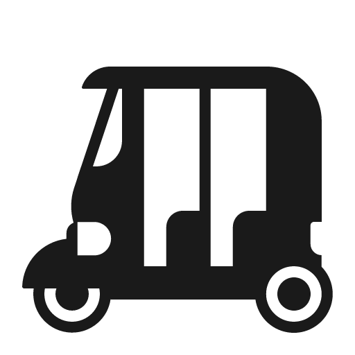 Auto rickshaw icon, solid style, from Fluent Emoji High Contrast