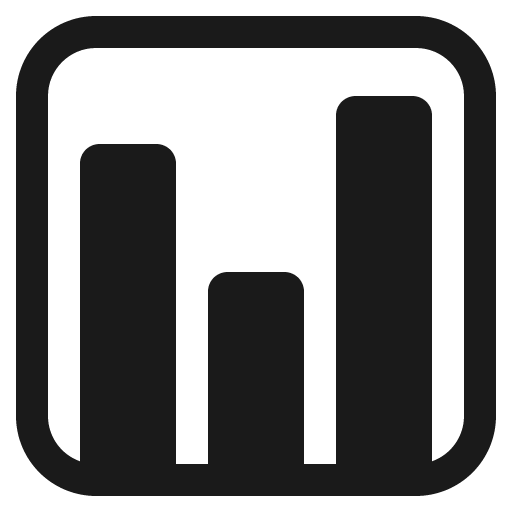 Bar chart icon, solid style, from Fluent Emoji High Contrast