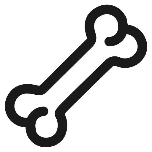 Bone icon, solid style, from Fluent Emoji High Contrast