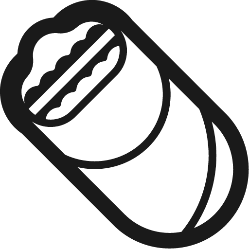 Burrito icon, solid style, from Fluent Emoji High Contrast