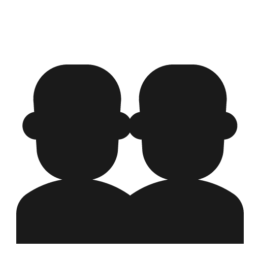 Busts in silhouette icon, solid style, from Fluent Emoji High Contrast