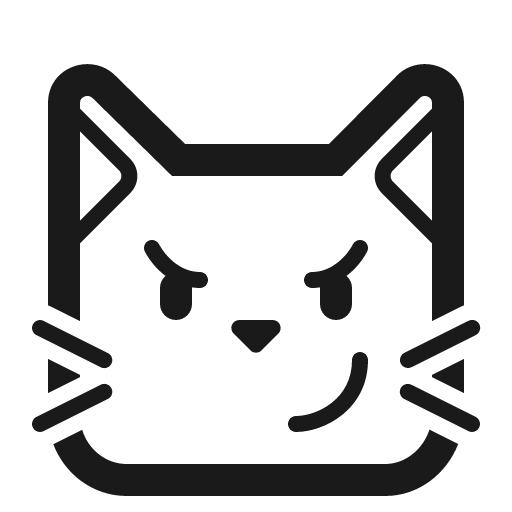 Cat with wry smile icon, solid style, from Fluent Emoji High Contrast