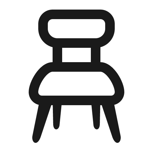 Chair icon, solid style, from Fluent Emoji High Contrast