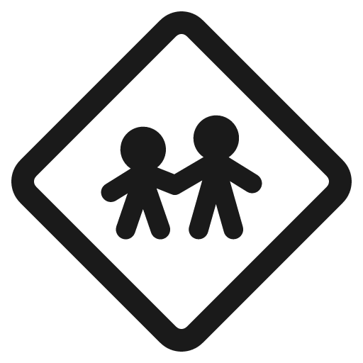 Children crossing icon, solid style, from Fluent Emoji High Contrast