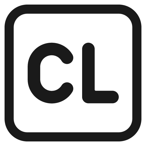 Cl button icon, solid style, from Fluent Emoji High Contrast