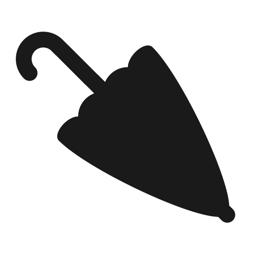 Closed umbrella icon, solid style, from Fluent Emoji High Contrast