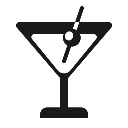 Cocktail glass icon, solid style, from Fluent Emoji High Contrast