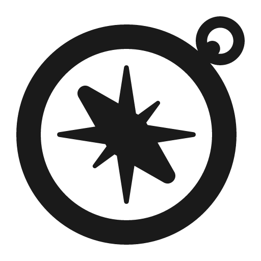 Compass icon, solid style, from Fluent Emoji High Contrast