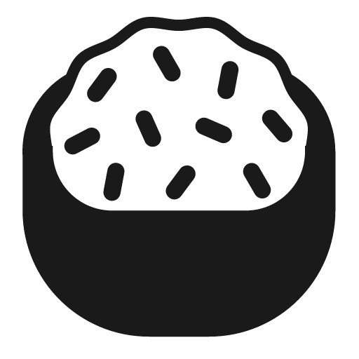 Cooked rice icon, solid style, from Fluent Emoji High Contrast