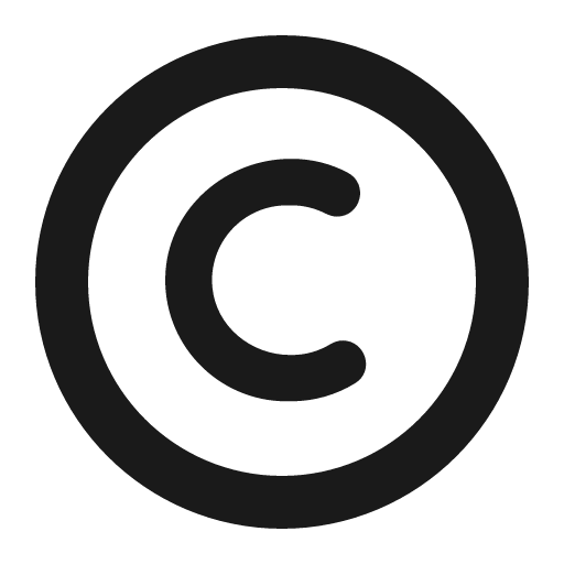 Copyright icon, solid style, from Fluent Emoji High Contrast